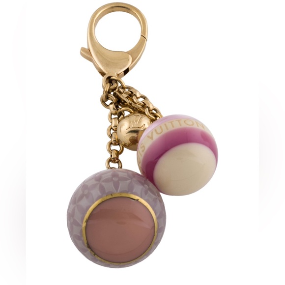Louis Vuitton Accessories - Louis Vuitton Monogram Mini Lin Bag charm - Pink and Gold Enamel